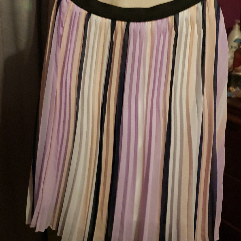 Beautiful multi colored pleated midi skirt